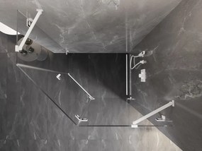 Mexen Lunar, päťuholníkový sprchový kút s pravým sklonom 100 x 90 cm, 8mm číre sklo, biely profil, 831-100P-090L-20-00-P