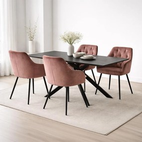 Jedálenský set 4× stolička + stôl 180 cm AVENBERG OPAL