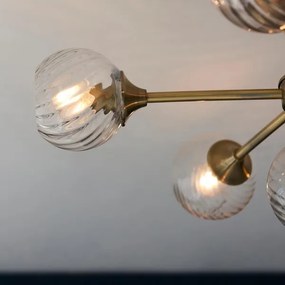 Endon 103171 - Luster na tyči ALLEGRA 6xE14/7W/230V mosadz/číra