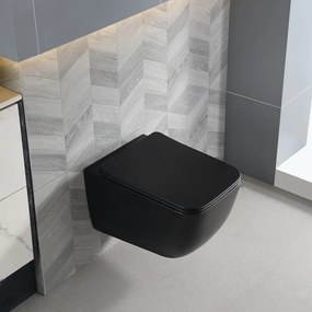 BPS-koupelny Závesná WC misa so SoftClose sedadlom HYD-6837, čierna matná