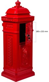 Poštová schránka starožitná antik - červená
