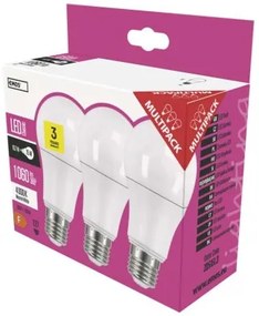 EMOS Súprava 3x LED žiarovka CLS A60, E27, 10,5W, neutrálna biela / denné svetlo