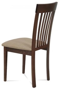 Jedálenská drevená stolička CREMA – orech, krémový poťah