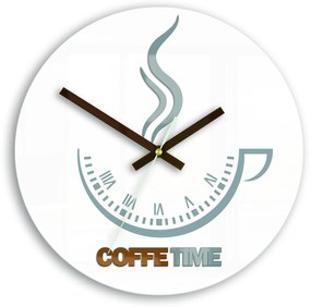 Nástenné hodiny Coffe Time biele