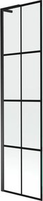 Mexen Next L, 1-krídlová vaňová zástena 50 x 150 cm, 6mm číre sklo-čierny vzor, čierny profil, 895-050-000-03-77-70