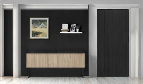 Skladacie dvere 004 08 čierny dub 90 cm - s poškodením