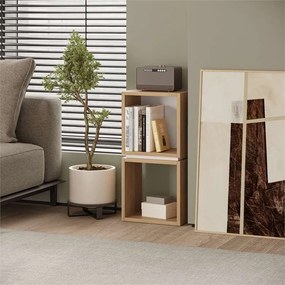 Nízká knihovna Houseland Lofty 2 dub safírový/bílá