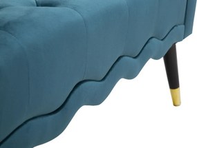 Lavica Paris 120 cm zamat tyrkysová/zlatá