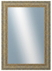 DANTIK - Zrkadlo v rámu, rozmer s rámom 50x70 cm z lišty ZVRATNÁ bielozlatá plast (3067)
