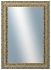 DANTIK - Zrkadlo v rámu, rozmer s rámom 50x70 cm z lišty ZVRATNÁ bielozlatá plast (3067)