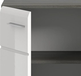 Skrinka Salsa, 60 cm, šedý dub/biela lesk
