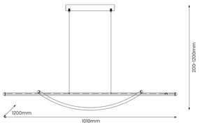 Závesné LED svietidlo Ambar, 2x LED 35w, 4000k, b