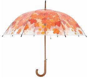 Transparentný tyčový dáždnik Esschert Design Ambiance Birdcage Fall Leaves, ⌀ 93 cm