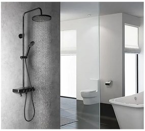 Aqualine - Sprchová sada s batériou a napúšťaním FARRAO matná čierna