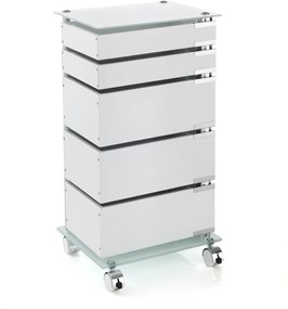 Biely pojazdný vozík s 5 zásuvkami Tomasucci Bobo