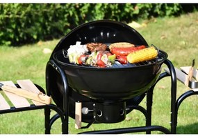 Prenosný gril na drevené uhlie čierna/drevo