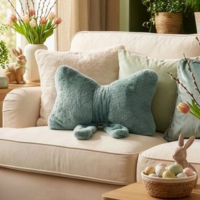 DEKORAČNÝ VANKÚŠ BOW 37X30 CM ZELENÁ