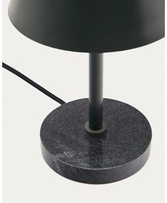 Tmavozelená/čierna mramorová stolová lampa s kovovým tienidlom (výška 32 cm) Calina – Kave Home