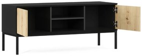 TV stolík LANZZI 120x40 cm, čierna/dub artisan