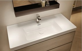 Cersanit Crea, závesná skrinka s umývadlom 100cm, set B117, dub, S801-290