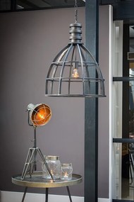 Šedá stolná lampa na trojnožke s bronzovou patinou Damyan - 35*30*77 cm/40W