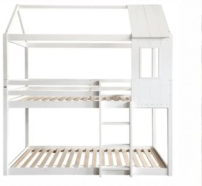 Kondela Montessori poschodová posteľ, ATRISA, biela, 90x200