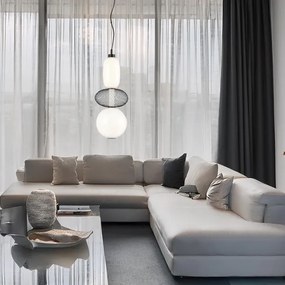 LED Luster na lanku ARAME LED/23W/230V pr. 22 cm čierna