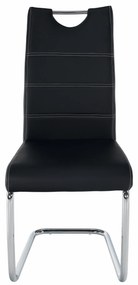 Tempo Kondela Jedálenská stolička, čierna/svetlé šitie, ABIRA NEW