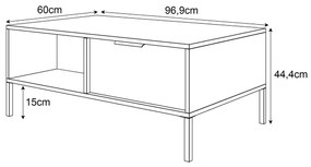 KONFERENČNÝ STOLÍK LOREEN TMAVOŠEDÝ + ZLATÝ NA NOŽIČKÁCH