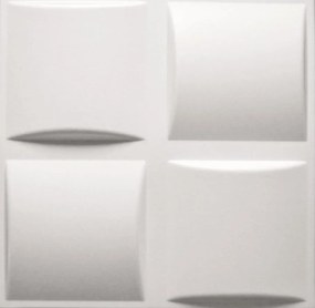 Stropné panely 3D XPS 0003, rozmer 50 cm x 50 cm, PLAID biely, IMPOL TRADE