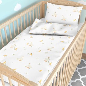 Goldea veľkonočné detské bavlnené obliečky do postieľky - kačice 100 x 135 a 40 x 60 cm