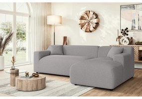 Svetlosivá menčestrová rohová pohovka (pravý roh/s leňoškou) Martin – Ropez