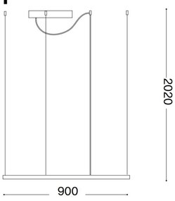 Ideal Lux - LED luster na lanku ORACLE SLIM LED/53W/230V 3000K 90x90 cm biela