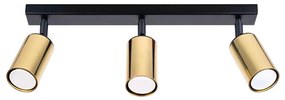 Sollux SL.1384 - Bodové svietidlo WINX 3xGU10/10W/230V čierna/zlatá