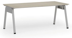Kancelársky stôl PRIMO GAMMA, 180x90 cm, sivá podnož, dub prírodný