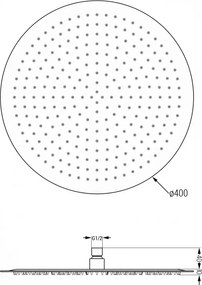 Mexen sprchová nerezová hlavica Round 40 cm, čierna, 79240-70