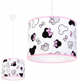 Detské závesné svietidlo Minnie, 1x textilné tienidlo so vzorom