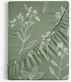 Goldea bavlnená napínacia plachta - bylinkové lístky 120 x 200 cm