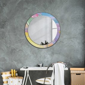 Okrúhle zrkadlo s potlačou Textúra olejovej farby fi 80 cm