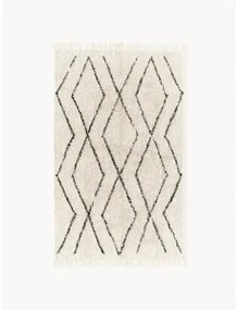 Ručne tuftovaný bavlnený koberec's diamantovým vzorom Bina