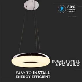 LED Luster na lanku LED/40W/230V 3000K pr. 40 cm lesklý chróm