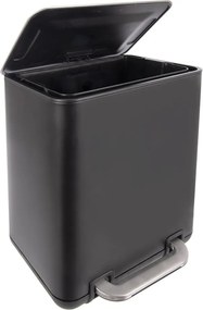 Čierny pedálový odpadkový kôš z nehrdzavejúcej ocele 20 l Black – Orion