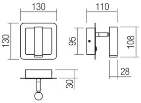 Redo 01-3091 - LED Nástenné bodové svietidlo CLOSER LED/6W/230V biela