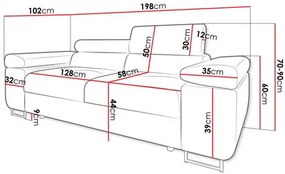 Pohovka Torezio 2, Dostupné poťahy: Soft 066 + Lux 03 ekokoža