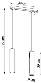 Závesné svietidlo Lino 2, 2x drevené tienidlo