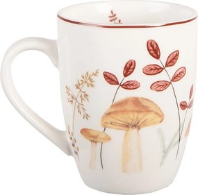 Biely porcelánový hrnček s hubkami Little Forest Jewels - 12 * 8 * 10 cm / 300 ml