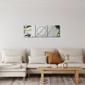 Obraz zeleniny (s hodinami) (90x30 cm)