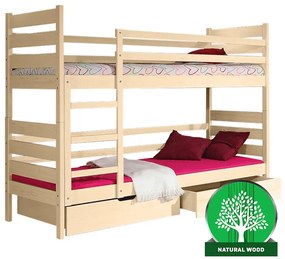 Poschodová posteľ Darek 190x80 prírodná borovica