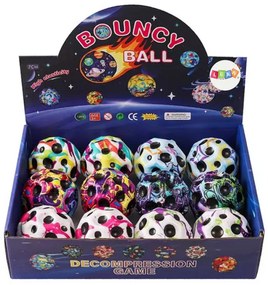 LEAN TOYS Žiarivá loptička s jamkami, skákajúca - 7 cm