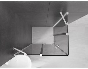 Mexen Velar Duo, sprchový kút s posuvnými dverami 100 x 90 cm, 8mm šedé sklo, biela matná, 871-100-090-42-20